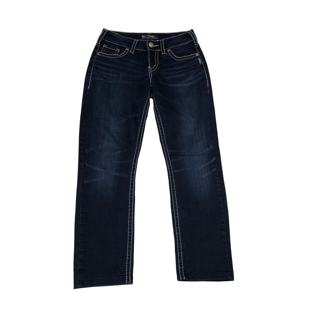 Silver Jeans Co Suki Mid Skinny Dark Wash Stretch Jeans W28 L25 Contrast Stitch